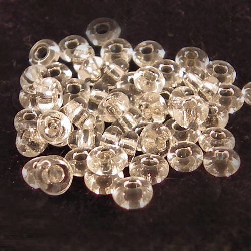 Pro05 - lot de 100 petites perles de rocaille en verre transparent blanc spacer 