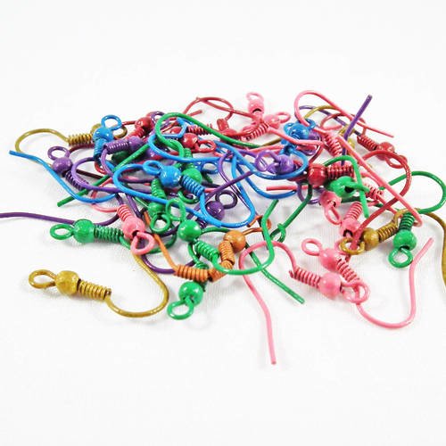 Fc64 - lot de 20 crochets de couleurs mixtes aléatoires pour support boucles d'oreilles 