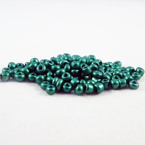 Pro25 - lot de 1000 petites perles de rocaille en verre opaque vert métallique spacer 