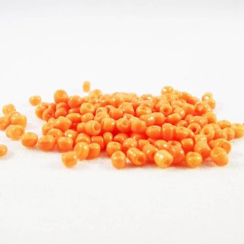 Pro37 - lot de 1000 petites perles de rocaille en verre opaque orange spacer 