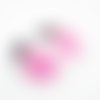 Lot de 2 plumes de pintade de couleur rose avec embouts argentés 