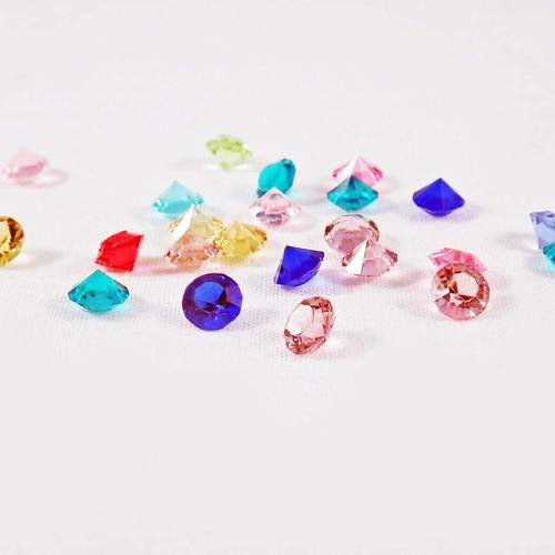 Ici01 - lot de 5 petits cristaux strass en forme de diamant pour insertion sous verre charms flottants mobiles vintage 