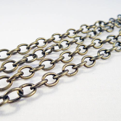 Ch12 - 1m de chaîne bronze grosses mailles 6.85mm x 5mm 