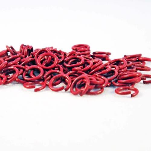 Fc38r - 20 anneaux de jonction ouvert de couleur rouge vin marron de 5mm de diamètre 