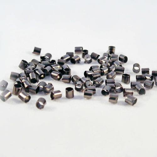 Lot de 500 perles à écraser tubes de couleur gunmetal de 2mm 