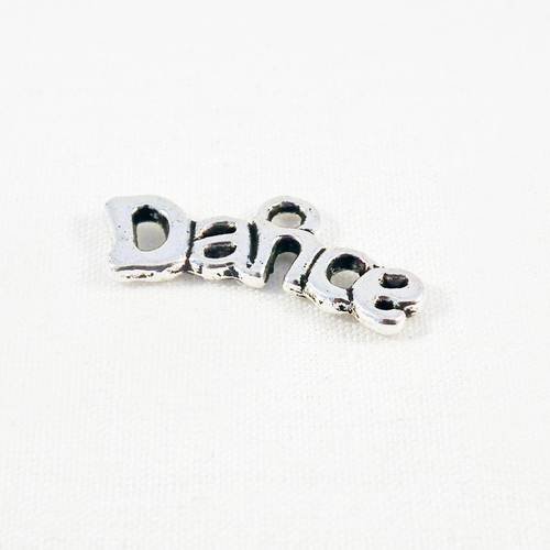 Bf03 - breloque pendentif "dance" danseuse ballerine ballet disco stars de couleur argenté 