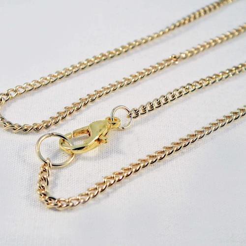 Sbc64 - collier 40cm à chaîne fines mailles doré mat avec fermoir à mousqueton 
