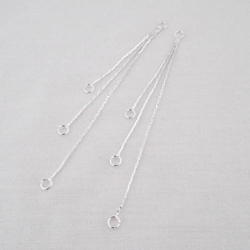 Lot de 2 supports style pendantes pour boucles d'oreilles argent brillant trois trous 