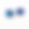Pac92 - 2 perles précieuses bleu électrique à reflets 14mm x 10mm en cristal à facettes 