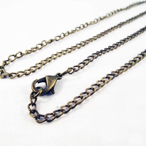 Collier à chaîne 68cm bronze avec fermoir à mousqueton 