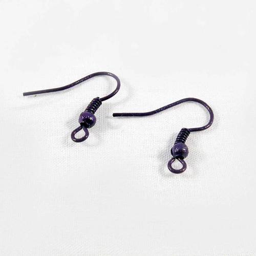 Fc24v - 3 paires de deux crochets violet mauve mat pour support boucles d'oreilles 