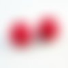 Pac45 - 2 grosses perles en acrylique rouge bubble gum opaque de 18mm de diamètre 