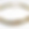 Support collier tressé fil de satin et perles de rocailles en verre kaki jaune et bleu 