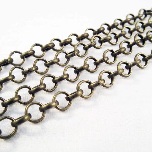 Ch14 - 90cm de chaîne bronze à mailles rondes 6.5mm x 6.5mm en fer 