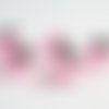 Lot de 5 perles rondes oeil grec chanceux de couleur rose et blanc noir 