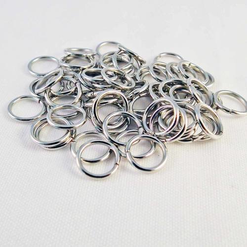 Lot de 100 anneaux de jonction de 8mm de couleur argent vieilli 