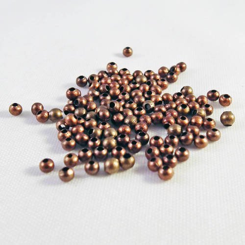 Int73 - 50 perles intercalaires 2.5mm spacer ronde lisse, bronze et rouge cuivré mixtes aléatoires 