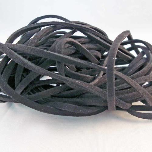 Cf09 - 1m de cordon feutrine de couleur noir de 3mm de largeur laine suédine daim cuir 
