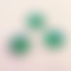 Lot de 3 cabochons en résine à strass paillettes de 12mm de couleur vert 