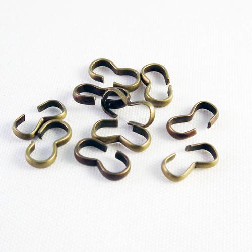 Bl12 - lot de 5 perles connecteurs bélières de style rétro de couleur bronze antique, 8mm x 4mm x 2mm, en fer. 
