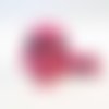 Phw03f - grande breloque pendentif connecteur howlite tête de mort rose foncé fuchsia 