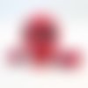 Phw03r- breloque géante pendentif connecteur howlite tête de mort rouge 