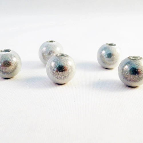 Pmg06 - 5 perles miracles blanches perles magiques de 10mm de diamètre. 