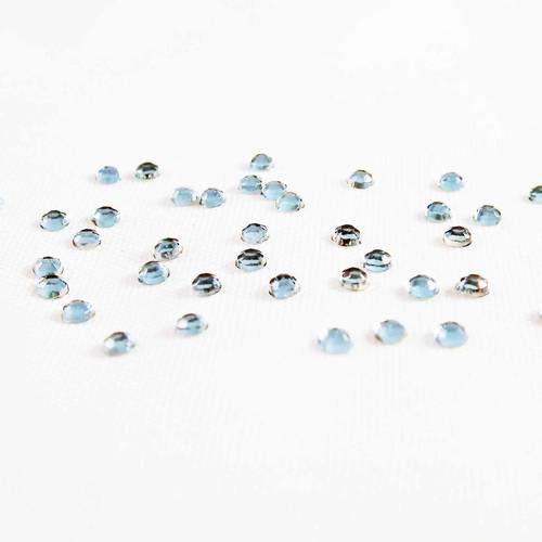 Ici48 - lot de 100 demi-perles rondes de 2mm en acrylique à coller scrapbook ongles iphone bleu métallique 