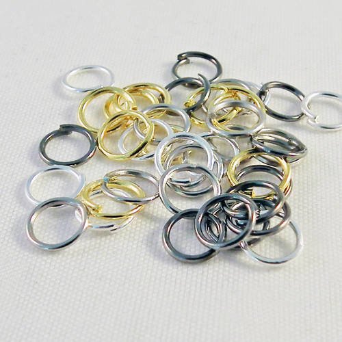 Lot de 50 anneaux de jonction 8mm ouverts de couleurs mixtes 