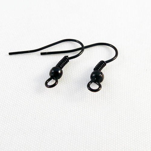 Fc20 - 3 paires de deux crochets noir pour support boucles d'oreilles 