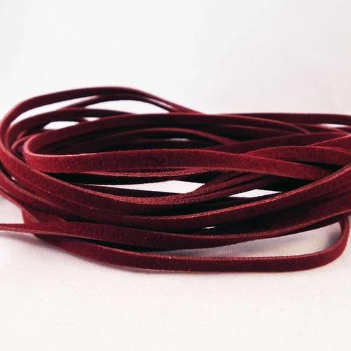 Cf23 - 1m de cordon feutrine de couleur bordeaux de 2.7mm de largeur laine suédine daim 