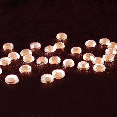 Ici45 - lot de 50 demi-perles roses métallique de 4mm en acrylique à coller. 
