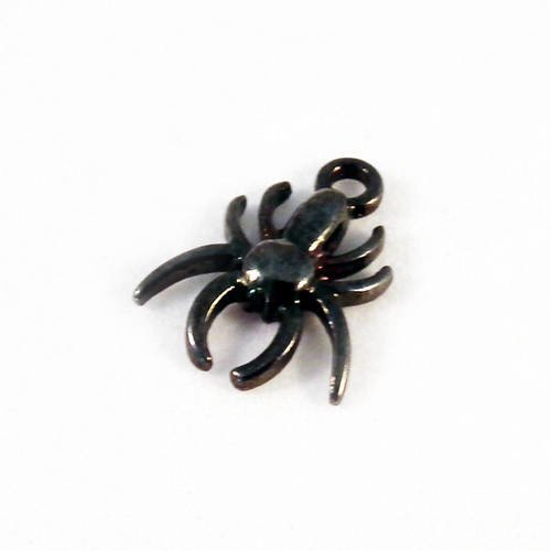Breloque pendentif araignée de couleur gunmetal noir 
