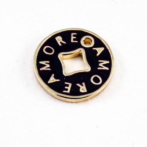 Breloque pendentif "amore" prune / verte de qualité de style vuitton  & van cleef doré 
