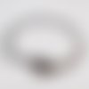 Support bracelet mailles forçats fermoir à mousqueton en coeur argent vieilli 