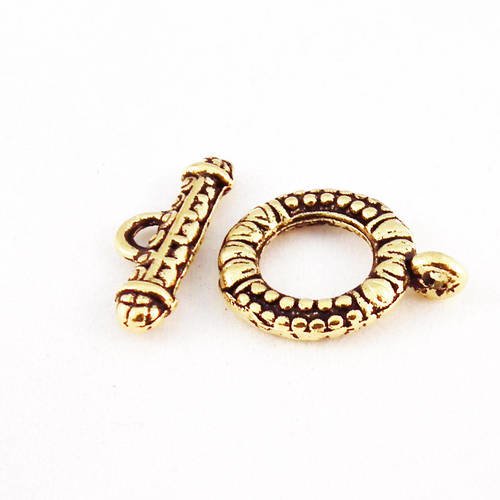 Fer26 - fermoir toggle doré à motifs de 23mm de diamètre 