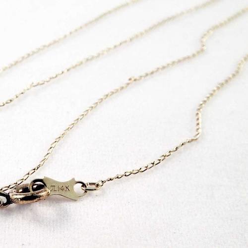 Collier 49cm chaîne très fine chaîne or 14k avec fermoir 