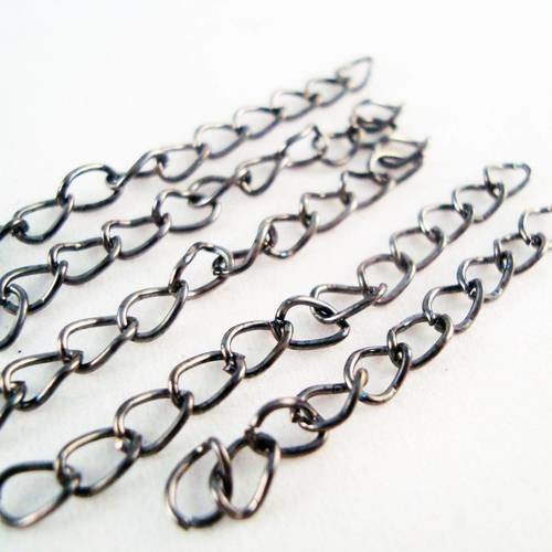 Lot de 100 chaînettes d'extension couleur gunmetal 
