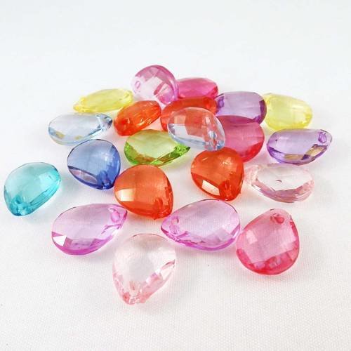 Pac64 - lot de 5 perles de couleurs mixtes en forme de goutte 