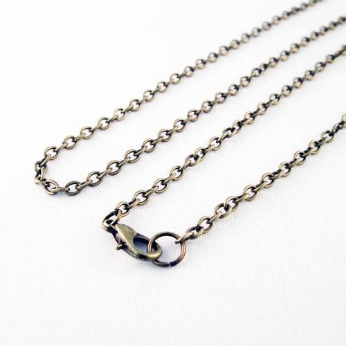 Collier à chaîne bronze 72cm avec fermoir à mousqueton, longueur 72cm. 