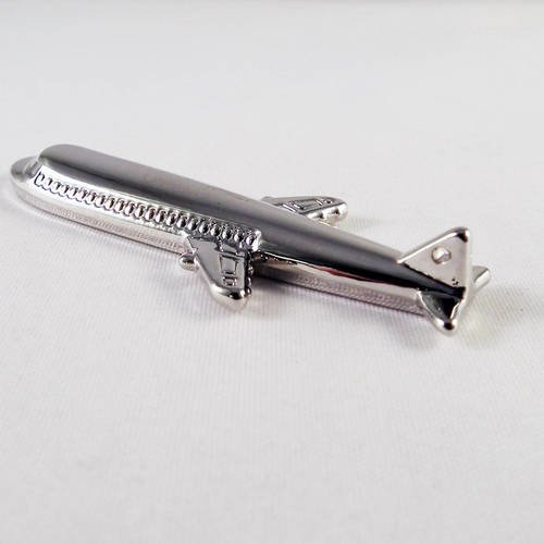 Breloque pendentif avion en chrome poli 3d 