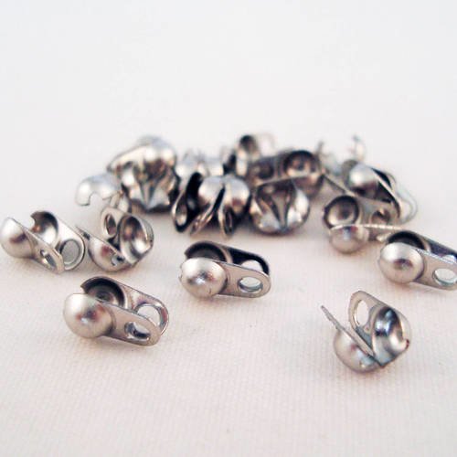 Lot de 10 cache noeuds argent mat de 8mm x 4mm en acier inoxydable de couleur argent mat 