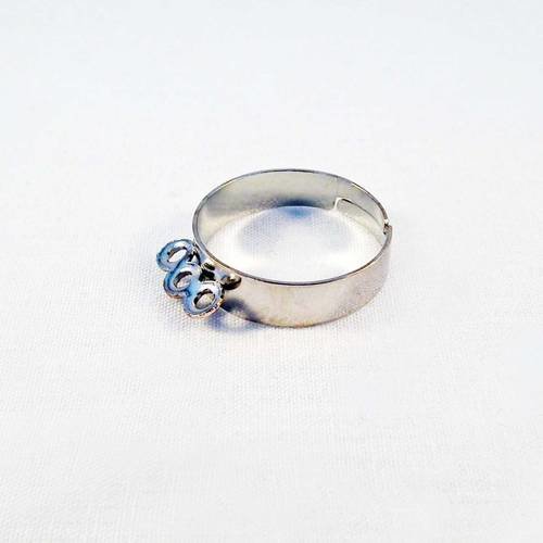 Support de bague 18mm réglable argenté avec 3 anneaux 