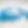 Lot de 15 perles en forme de bouton de couleurs mixtes: bleu turquoise et blanche 