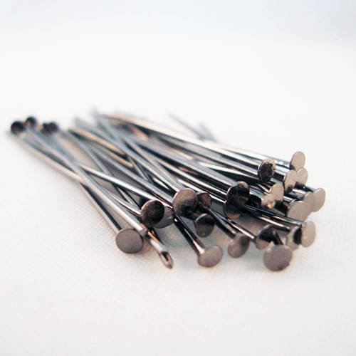 Lot de 30 clous de 3cm tiges à tête plate de argent vieilli 