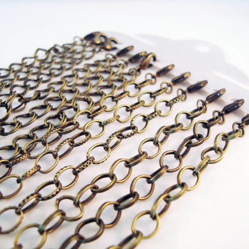 Sbc47 - lot de 12 bracelets mixtes avec fermoir à mousqueton de couleur bronze 