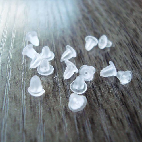 Lot de 10 embouts 3mm en caoutchouc pour support boucles d'oreille 3mm 