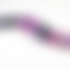 Pfm17p - lot de 10 perles en agate onyx ronde aaa de 6mm mauve violet noir rayures reflets 