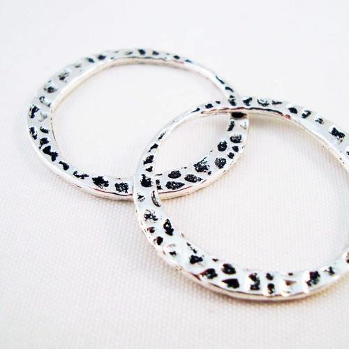 Cta04 - lot de 2 connecteurs en forme d'anneaux à motifs imprimé animalier léopard 
