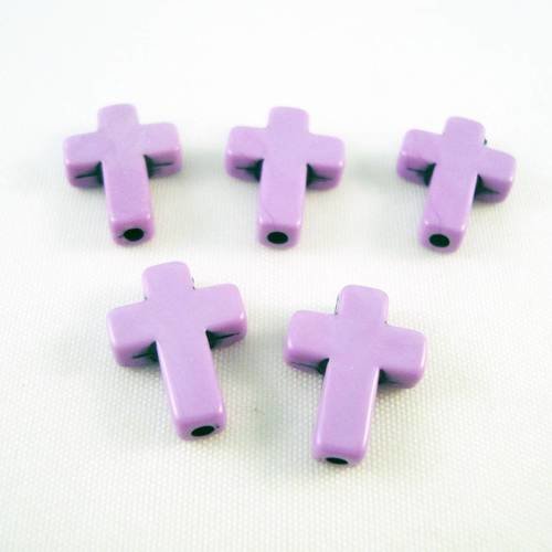 Pac37 - 5 croix de couleur lias mat, acrylique 